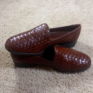 Bass Regina Woven Leather Shoes Brown 8